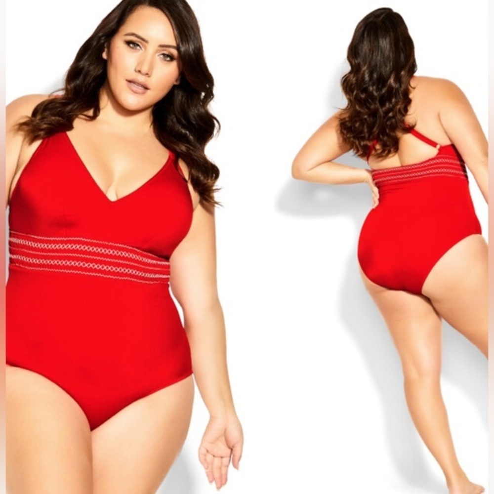 NEWT City Chic Lucia Red One-Piece Swimsuit